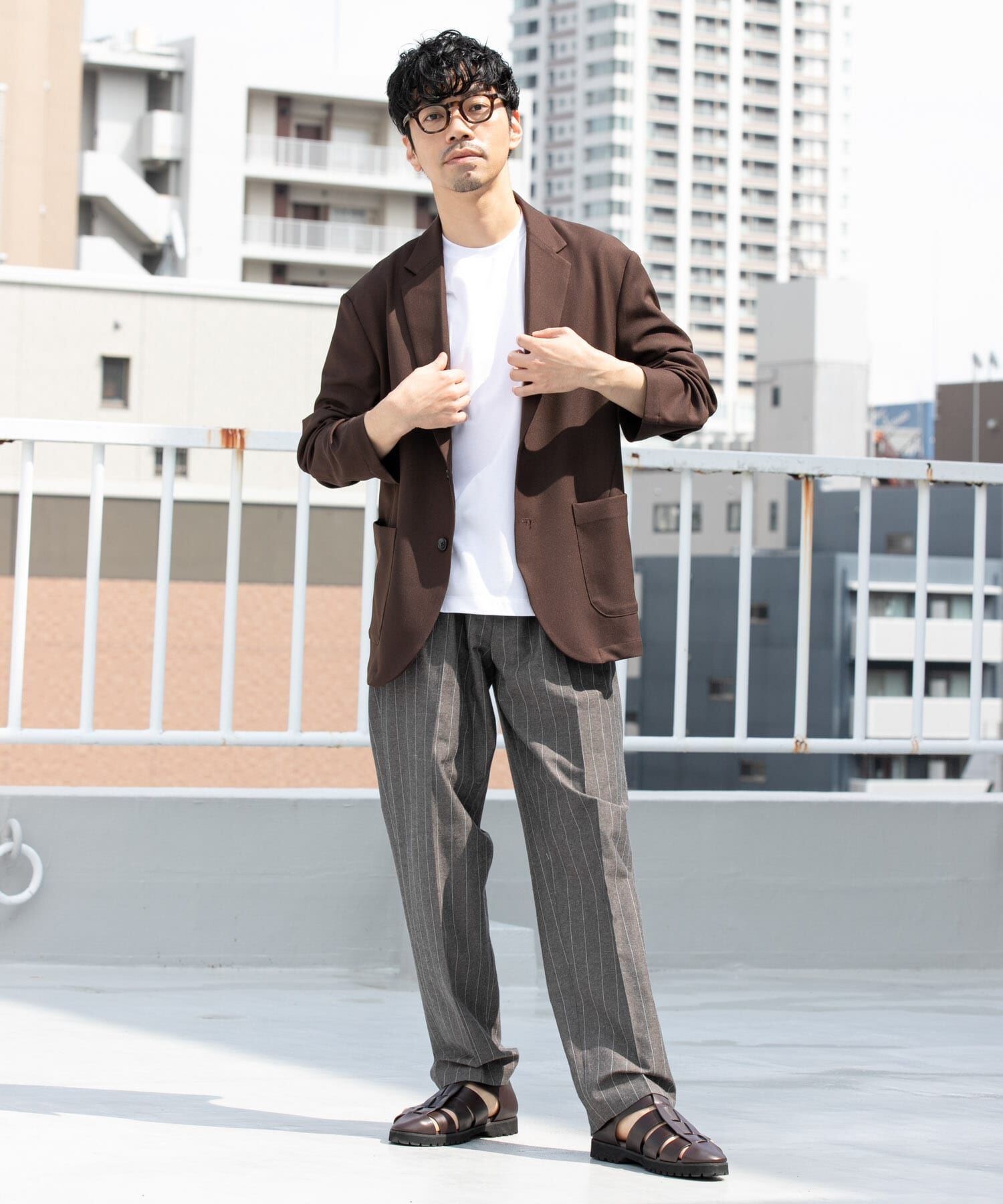 URBAN RESEARCH ROSSO「『WEB限定』綿麻ストライプリラックステーパードパンツ」|その他|