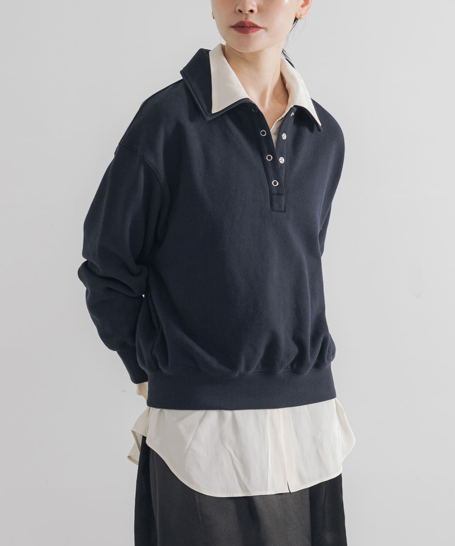 URBAN RESEARCH「シャツカラースウェット」|スウェット・ジャージ|ネイビー