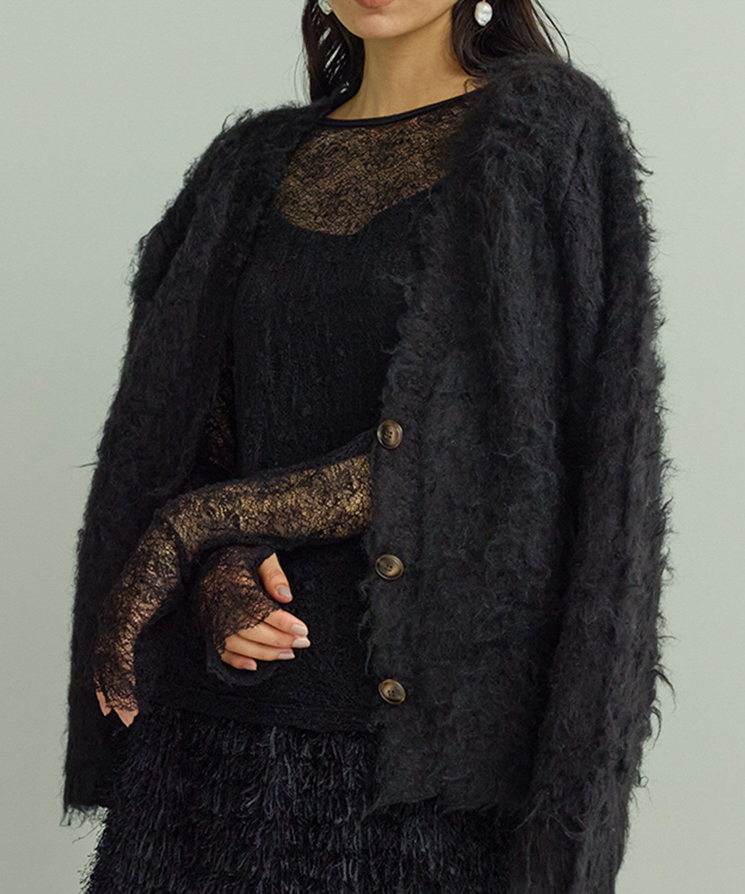 URBAN RESEARCH ROSSO「Mewl　ファーカーディガン」|カーディガン|