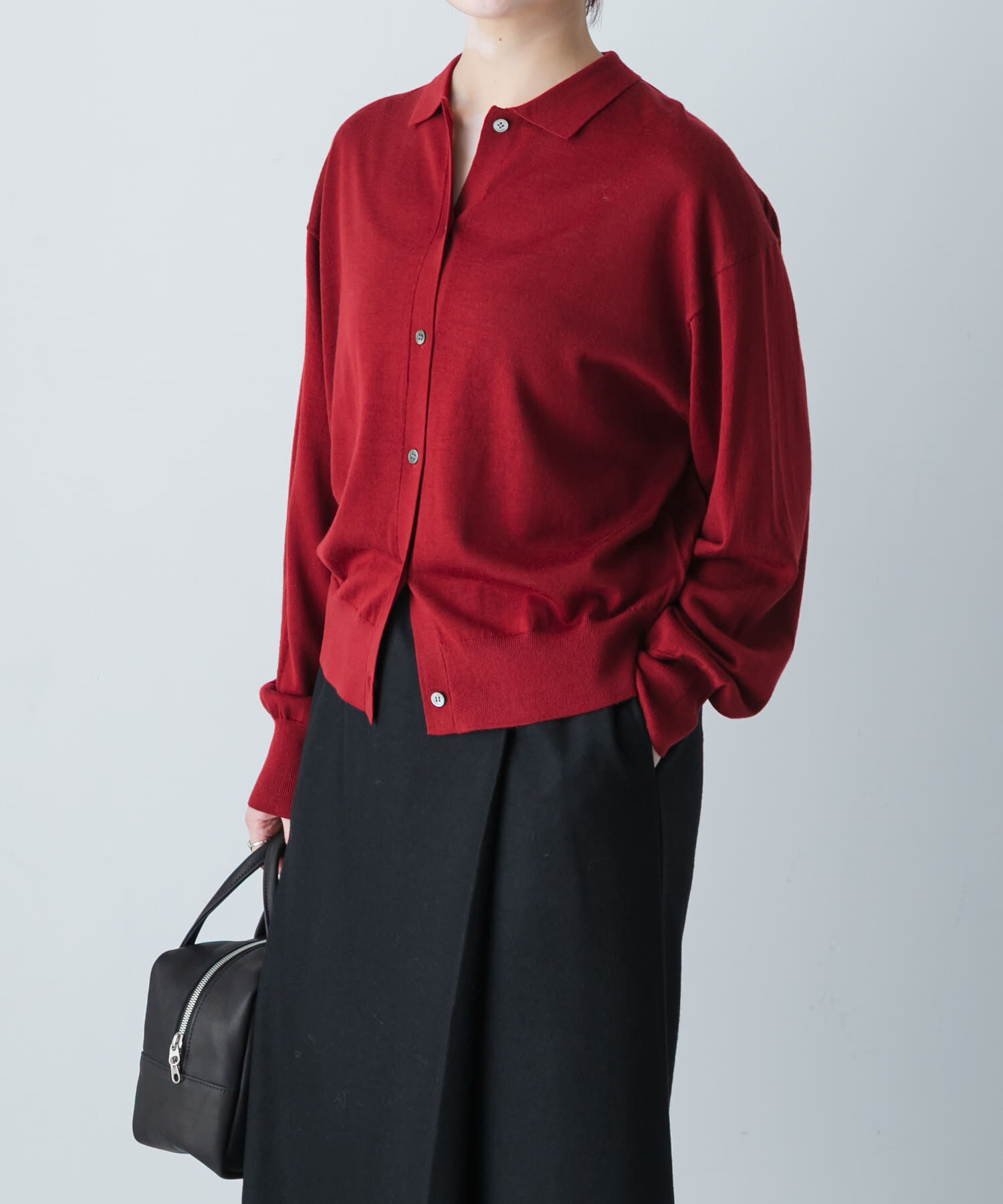 かぐれ「ウールポロニットカーディガン」|カーディガン|