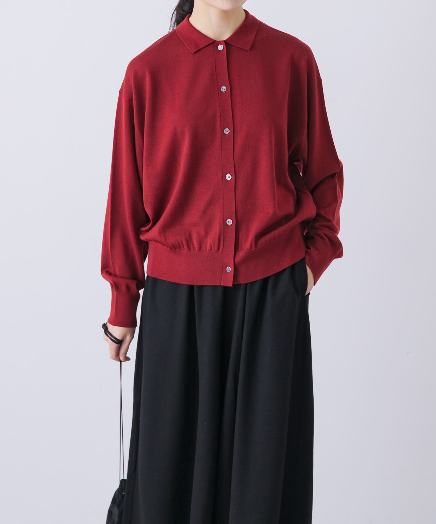 かぐれ「ウールポロニットカーディガン」|カーディガン|