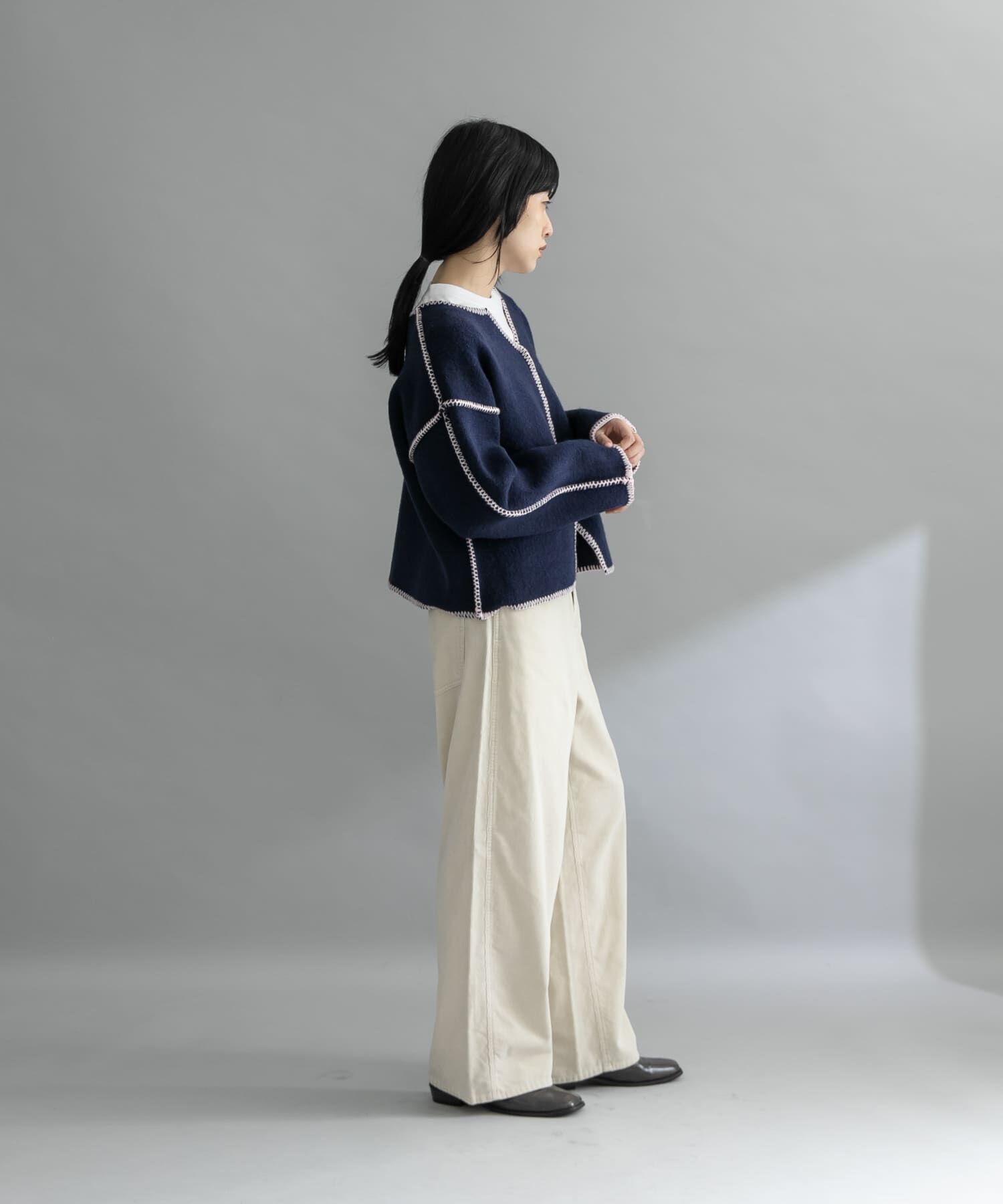  「『WEB/一部店舗限定』カラーハンドステッチ2WAYニット」|ニット・セーター|