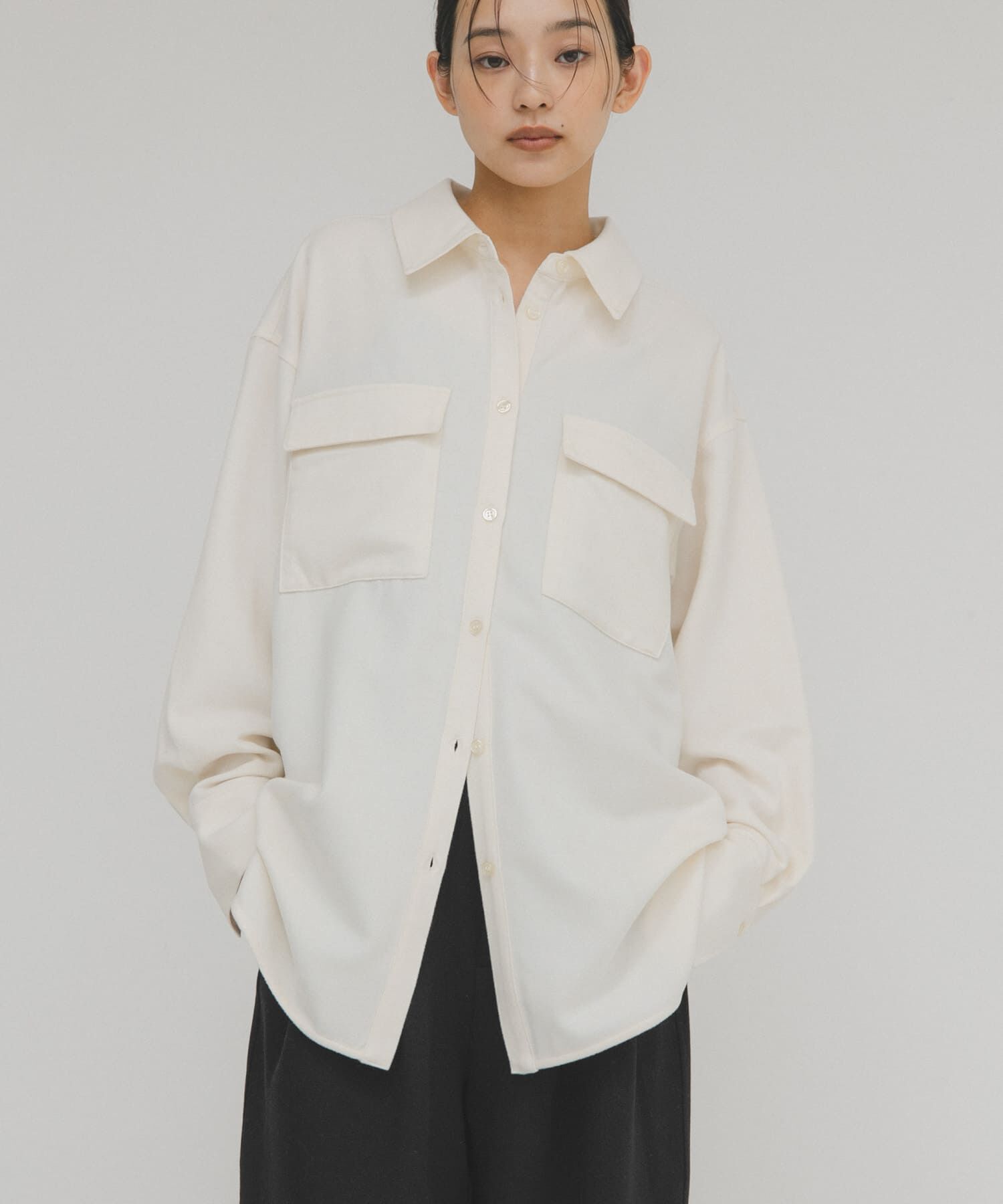  「ウールMIXルーズシャツ」|シャツ・ブラウス|