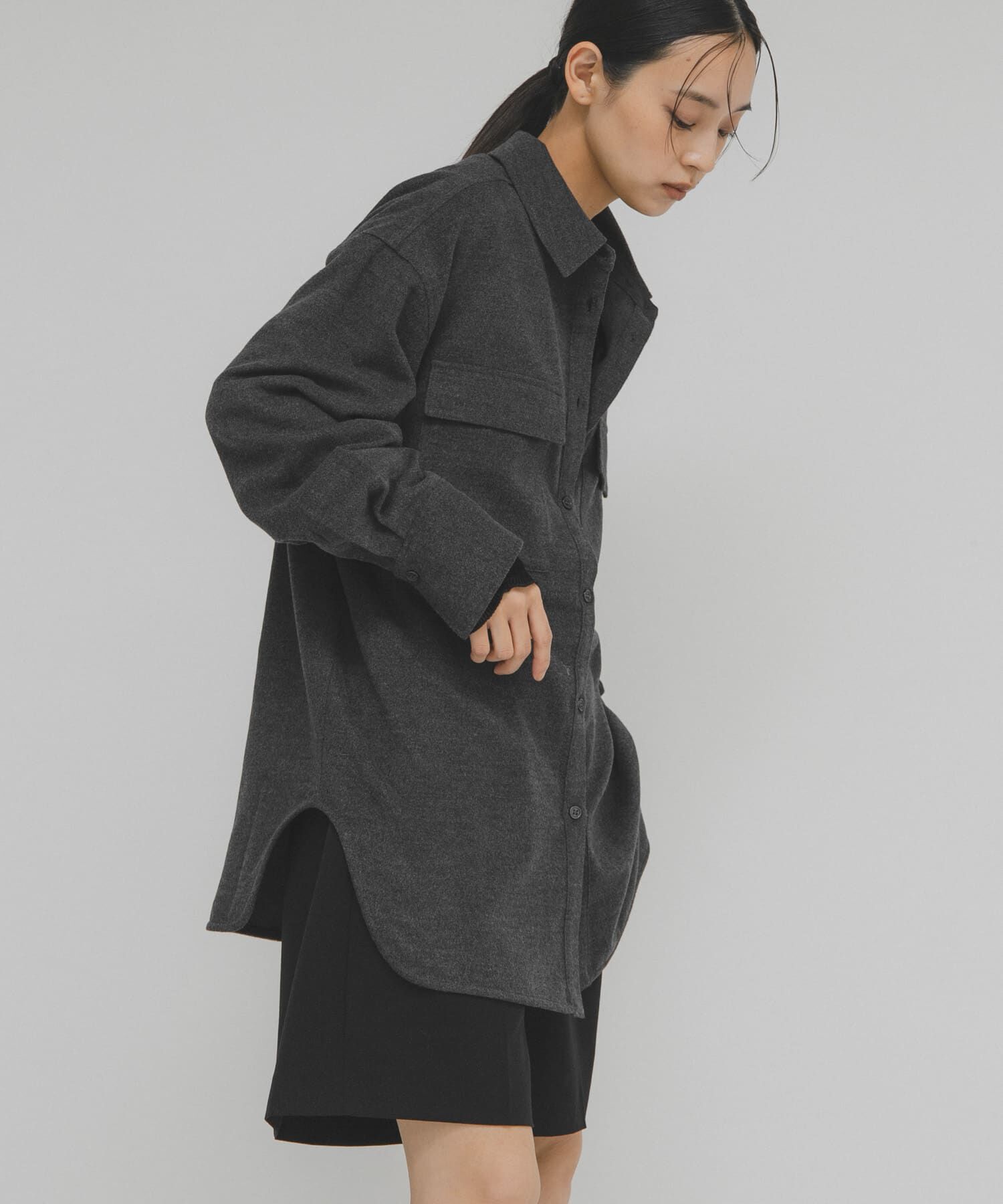  「ウールMIXルーズシャツ」|シャツ・ブラウス|