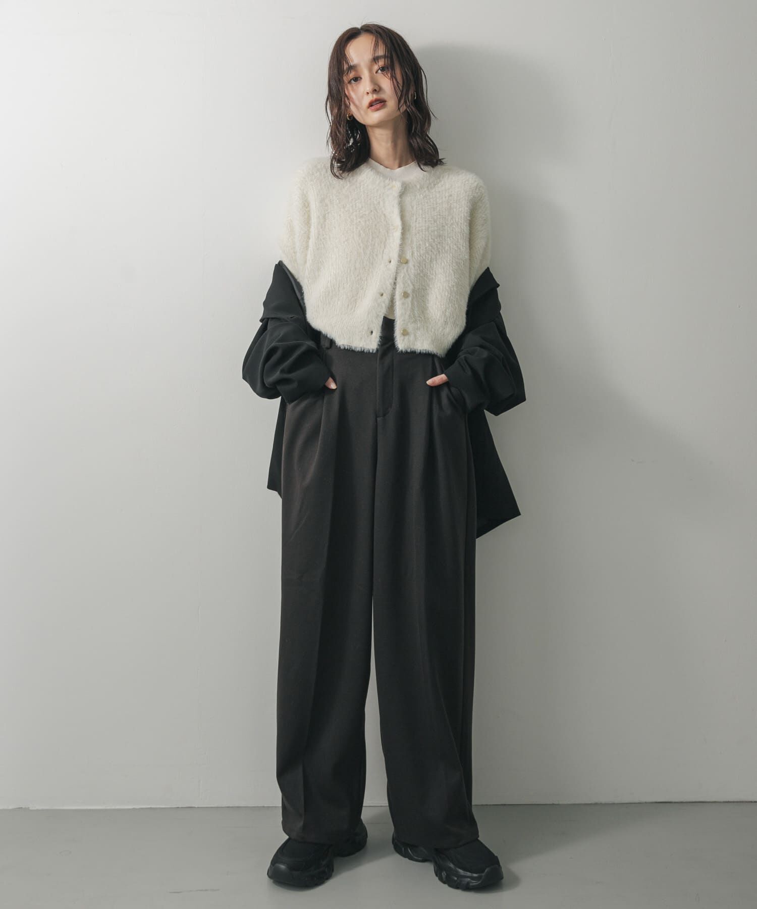 SENSE OF PLACE by URBAN RESEARCH「『一部WEB限定カラー』ラメシャギークロップドカーディガン」|カーディガン|