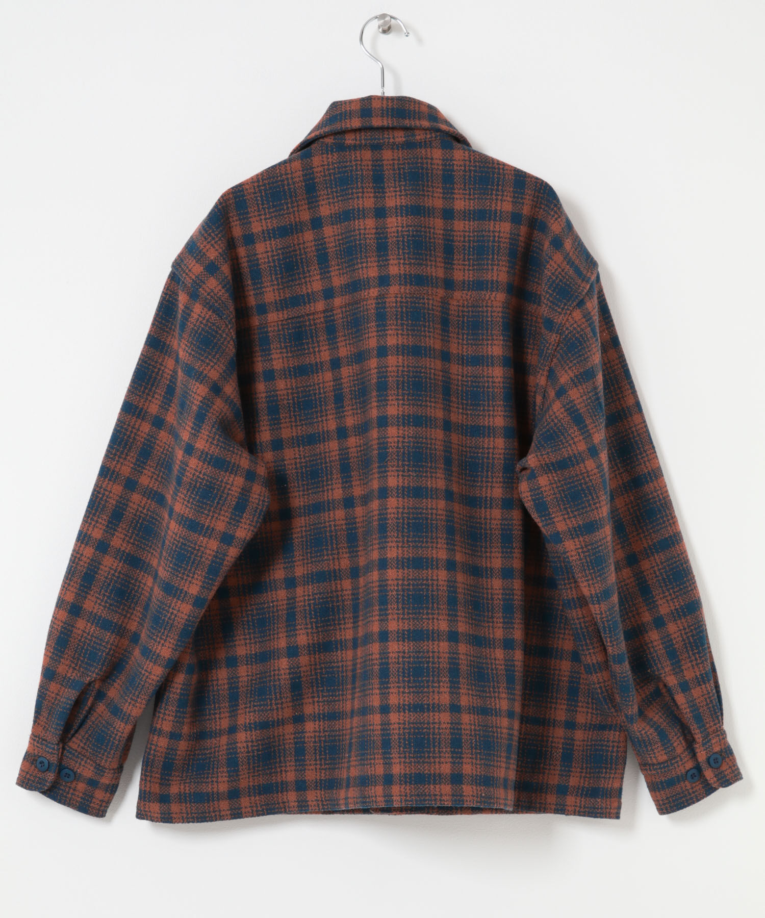 SENSE OF PLACE by URBAN RESEARCH「ヘビーネルチェックシャツジャケット」|ノーカラーコート|