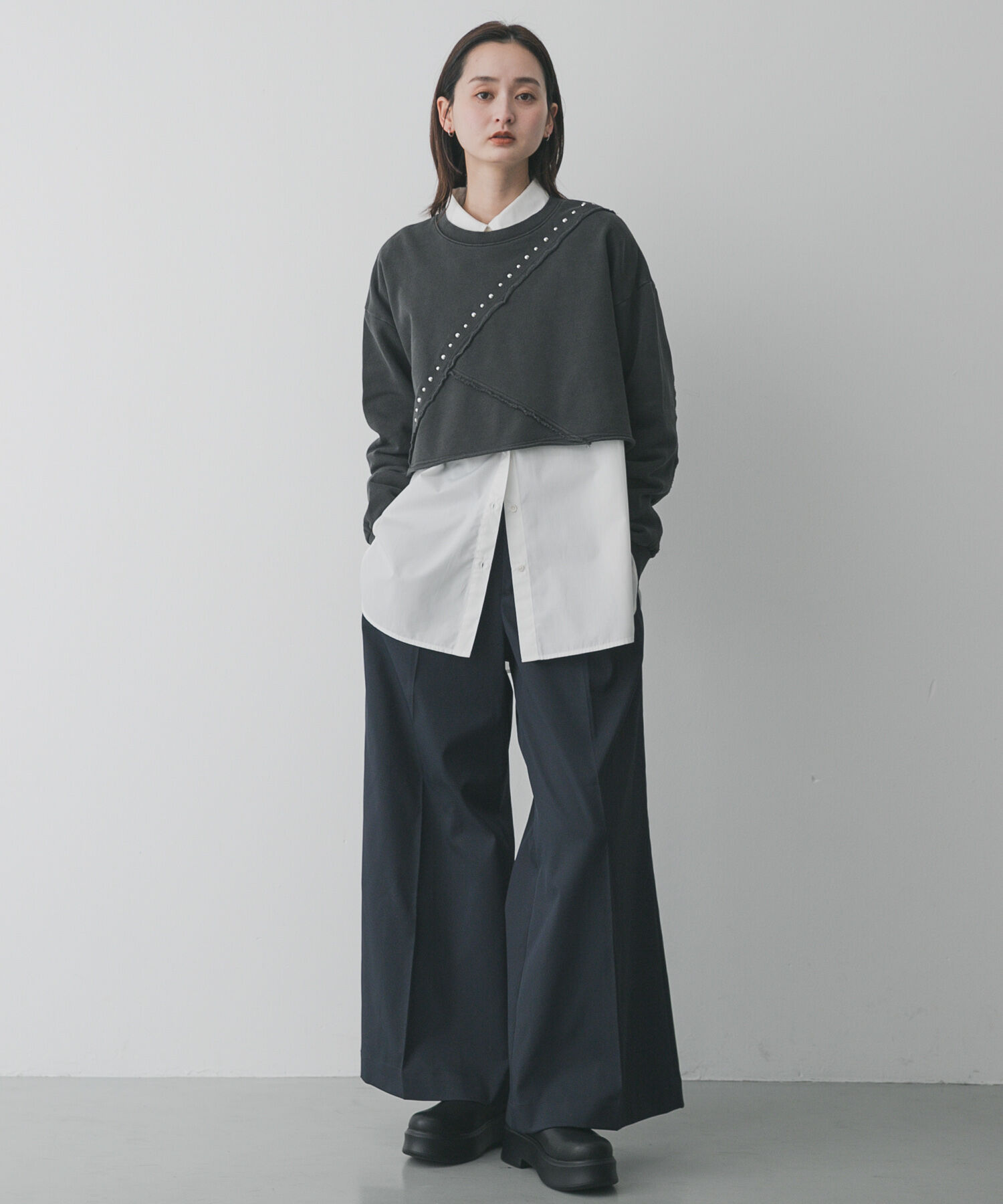 SENSE OF PLACE by URBAN RESEARCH「スタッズピグメントカットトップ」|スウェット・ジャージ|