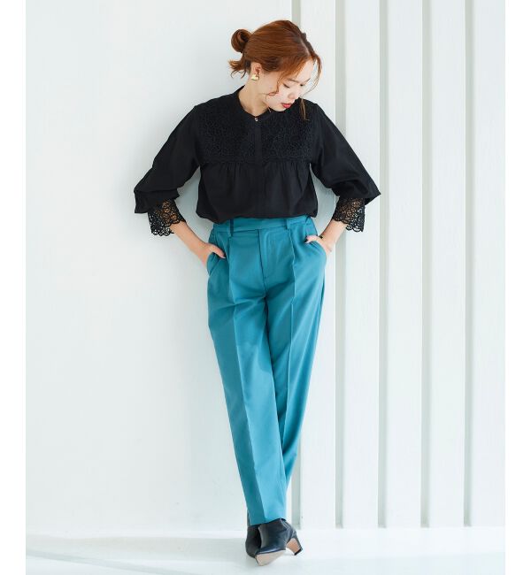 le.coeur blanc「ストレッチテーパードパンツ」|スラックス|