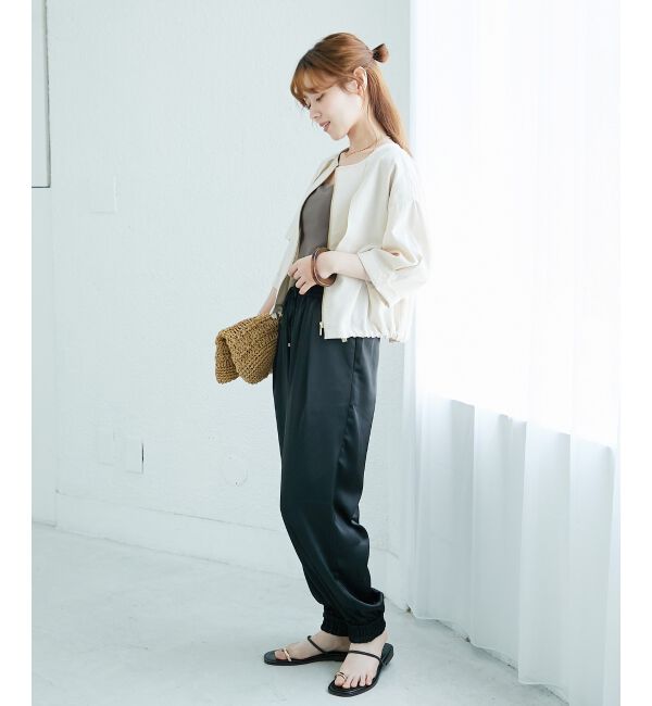  「《なめらかな肌あたり》サテンジョガーパンツ」|その他|