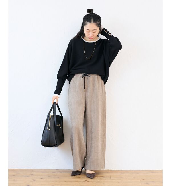  「ヘリンボーンカーブイージーワイドパンツ」|その他|