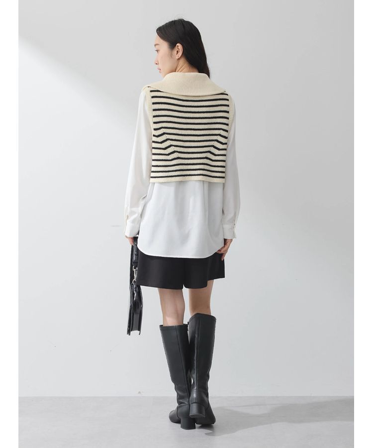 earth music&ecology「SET　Zipニットベスト+ブラウス」|ベスト・ジレ|