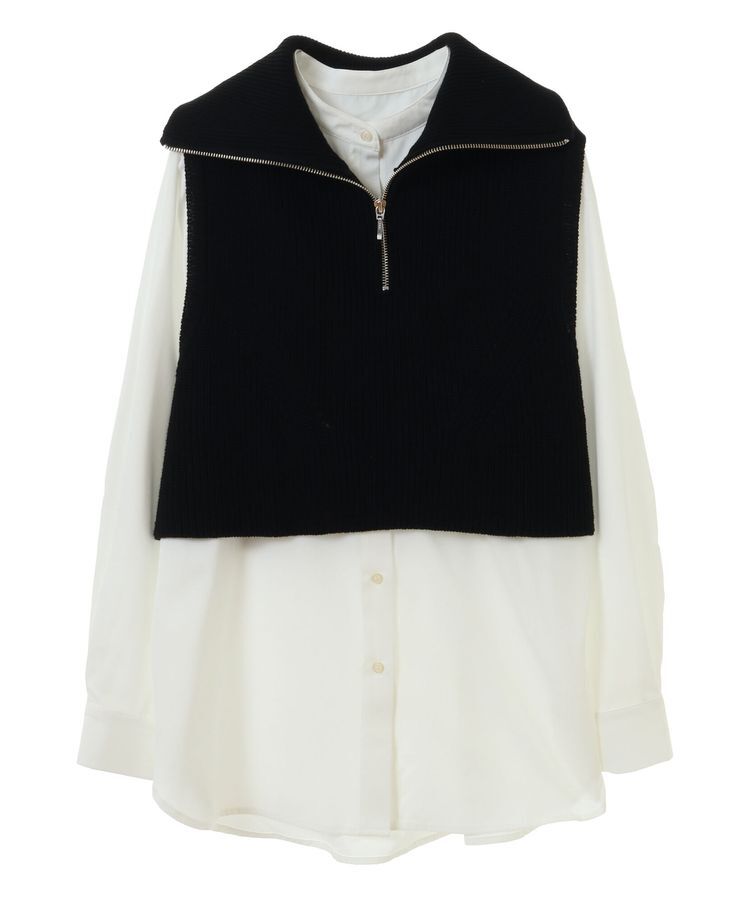 earth music&ecology「SET　Zipニットベスト+ブラウス」|ベスト・ジレ|