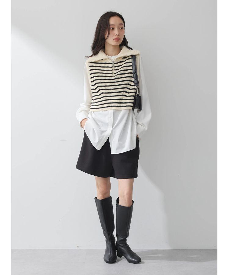 earth music&ecology「SET　Zipニットベスト+ブラウス」|ベスト・ジレ|