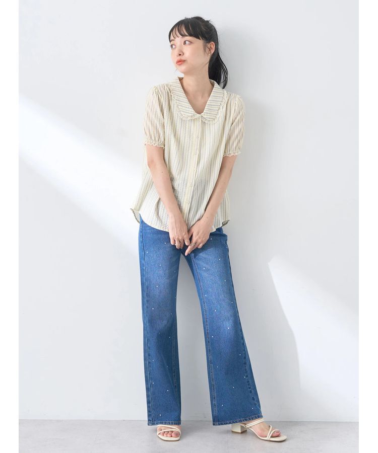 earth music&ecology「ミニパフショートスリーブブラウス」|シャツ・ブラウス|