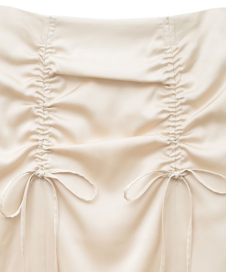 earth music&ecology「フロントドロストリボンナロースカート」|タイト|