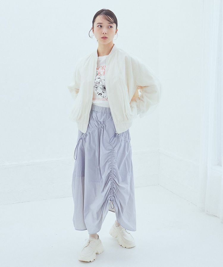 earth music&ecology「ドロストギャザースカート」|スカート|