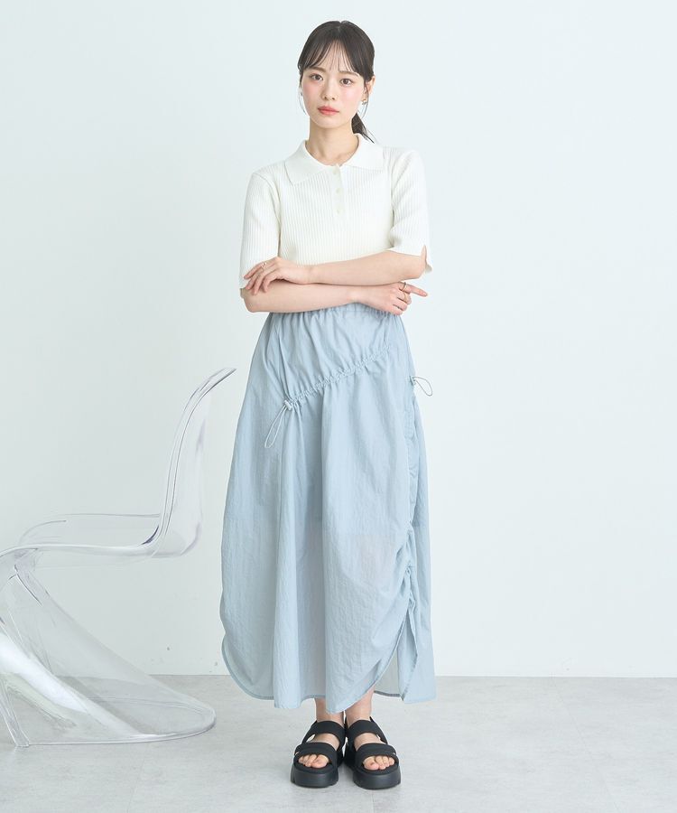 earth music&ecology「ドロストギャザースカート」|スカート|