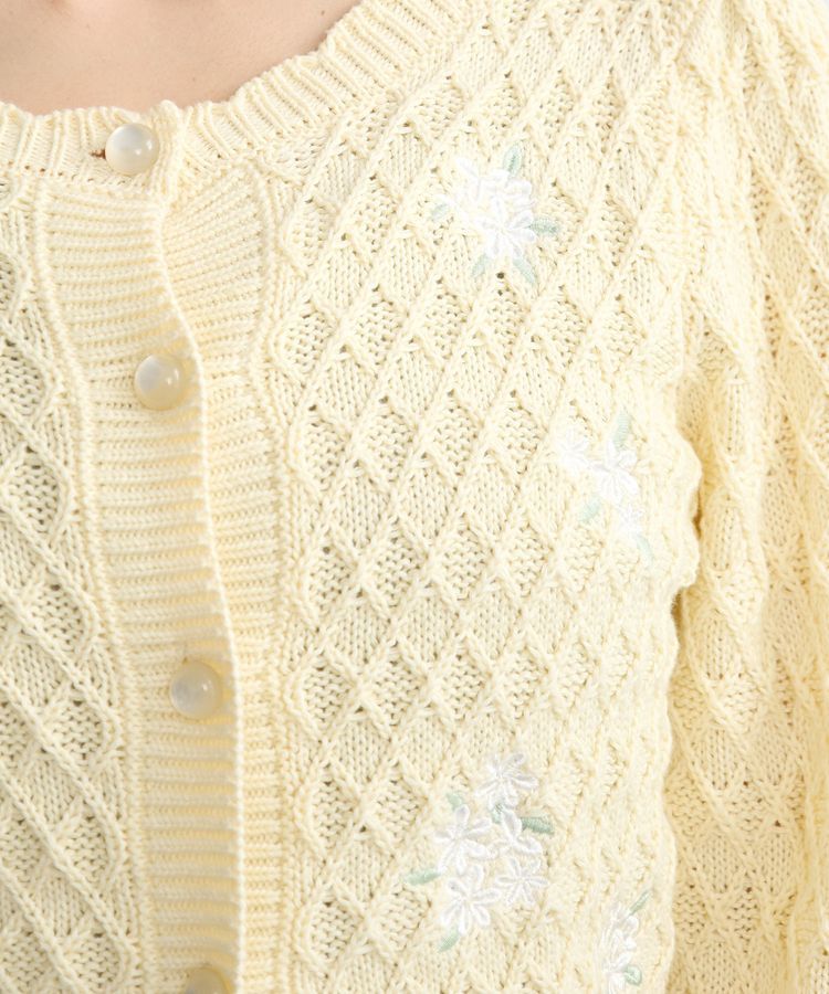 earth music&ecology「フラワー刺繍カーディガン」|カーディガン|