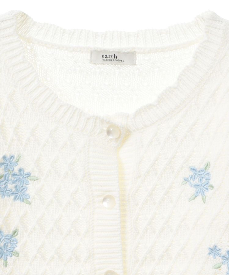earth music&ecology「フラワー刺繍カーディガン」|カーディガン|