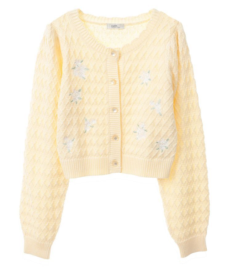 earth music&ecology「フラワー刺繍カーディガン」|カーディガン|