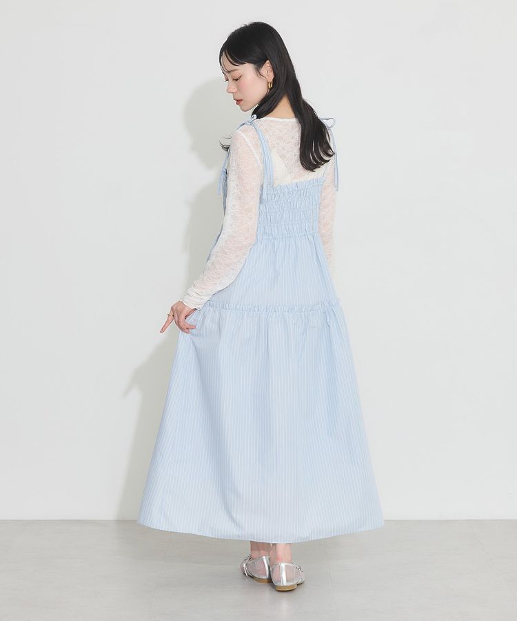 earth music&ecology「ギャザーティアードキャミドレ」|ワンピース|