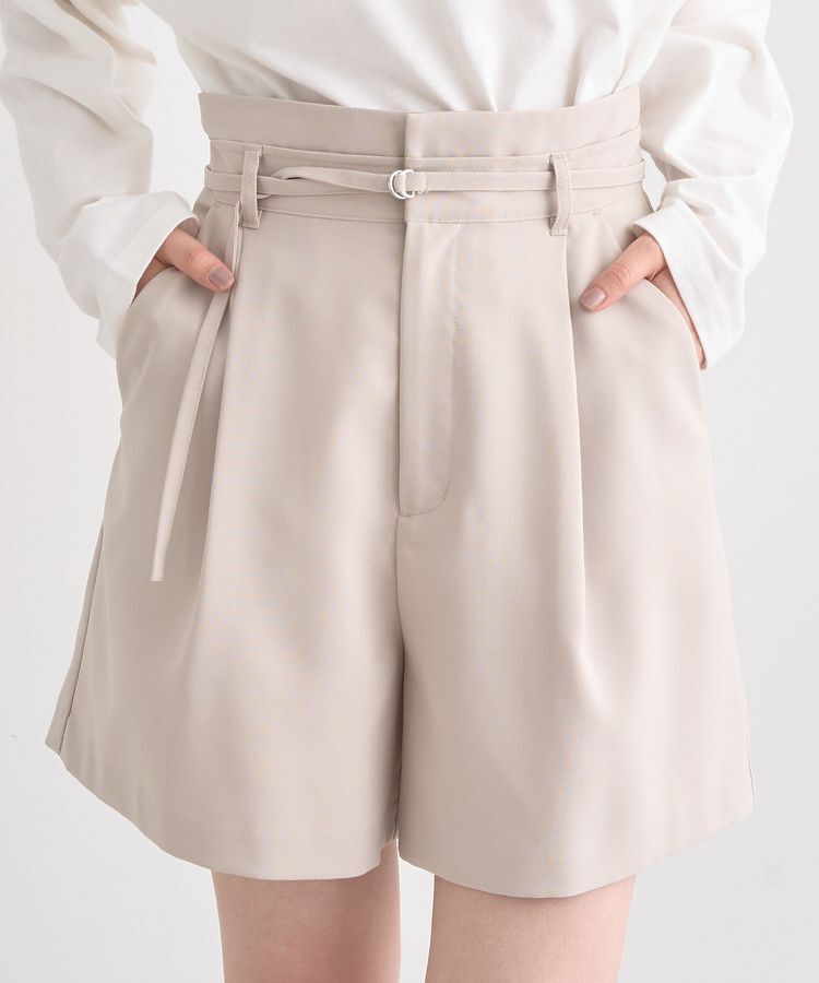 earth music&ecology「ウエストベルト付きショートパンツ」|その他|Light beige