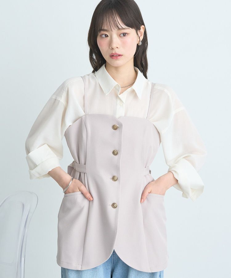 earth music&ecology「フロントボタンビスチェ」|ベスト・ジレ|