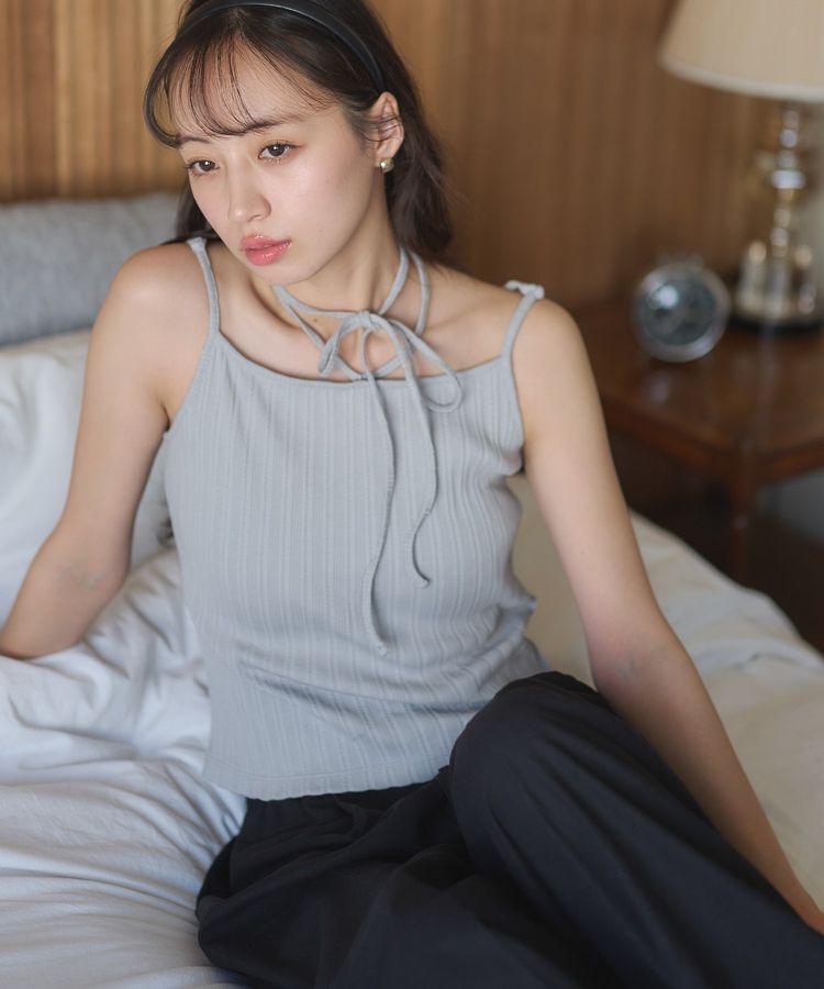 earth music&ecology「コード付きキャミソール」|キャミソール|Gray