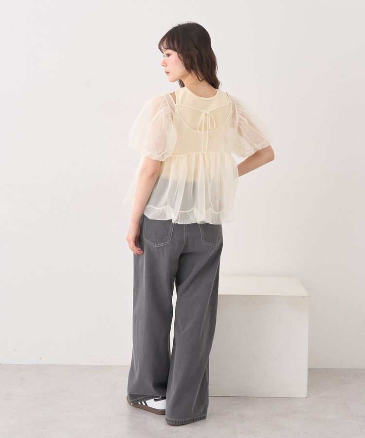 earth music&ecology「ワンポイントロゴ刺繍デニムパンツ」|デニム|