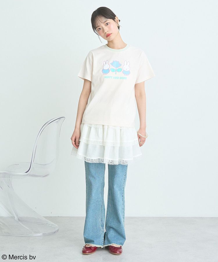 earth music&ecology「miffy/earth Rose ringer Tee」|Tシャツ・カットソー|