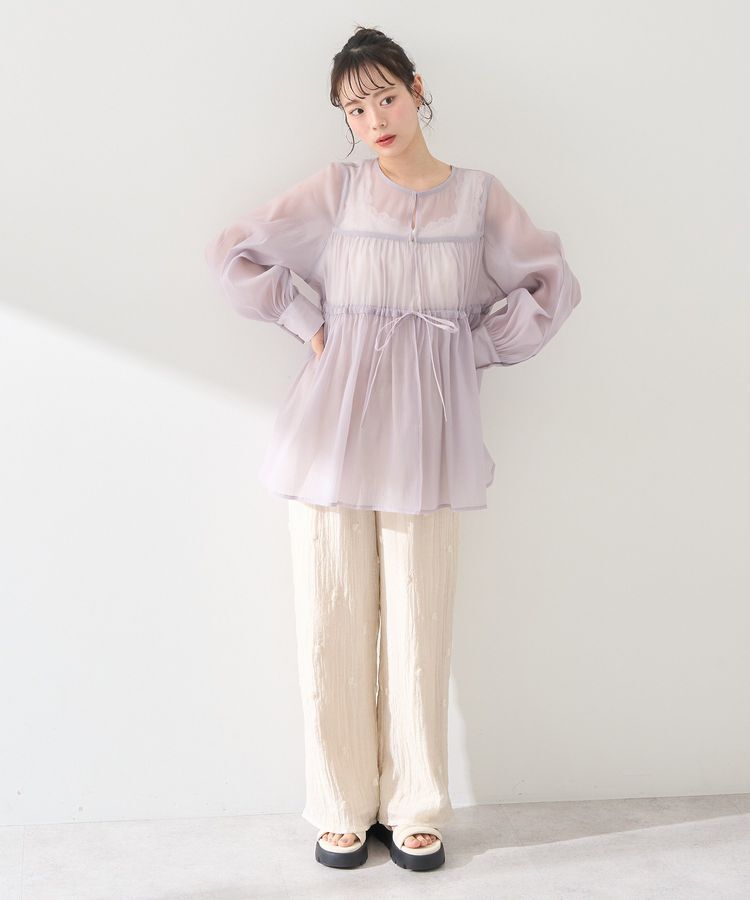 earth music&ecology「フロントリボンシアーチュニック」|シャツ・ブラウス|