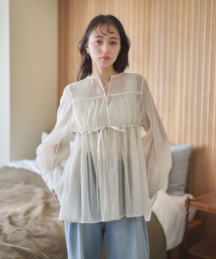 earth music&ecology「フロントリボンシアーチュニック」|シャツ・ブラウス|