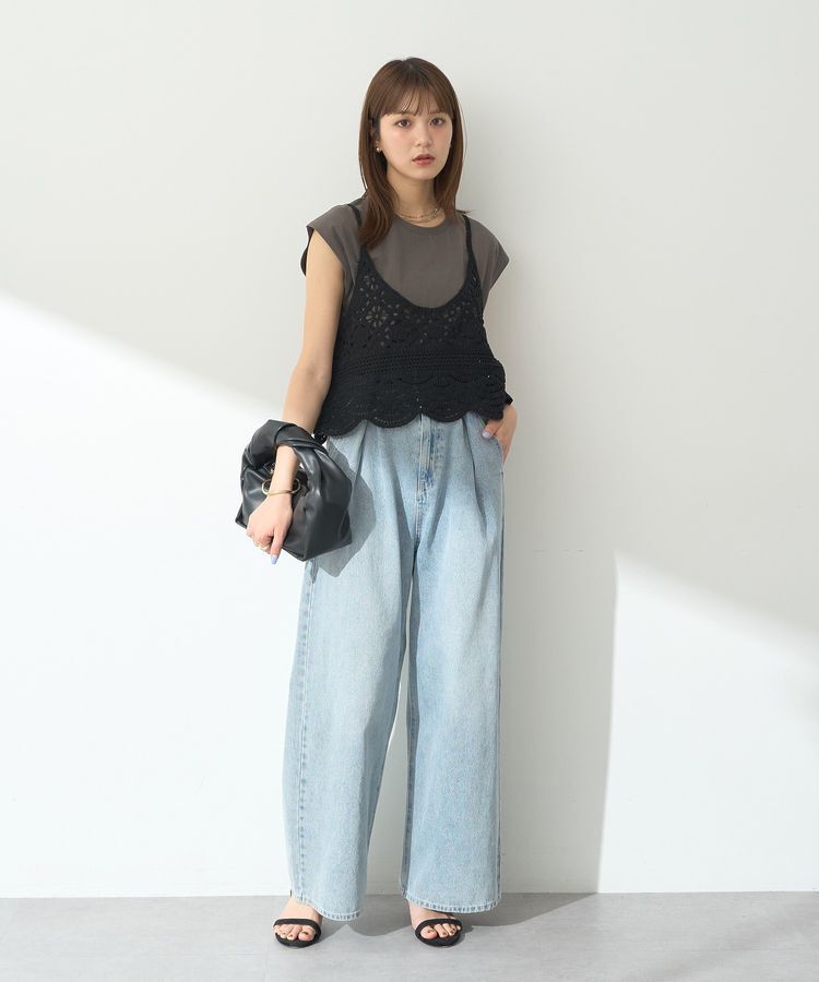 earth music&ecology「タックホックデニムパンツ」|デニム|