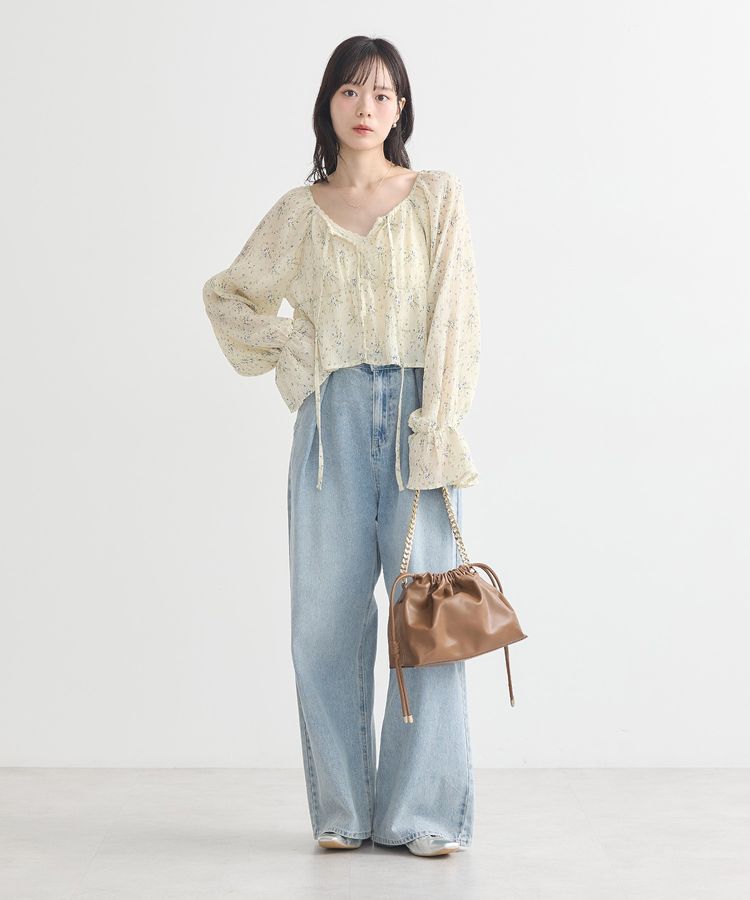 earth music&ecology「タックホックデニムパンツ」|デニム|