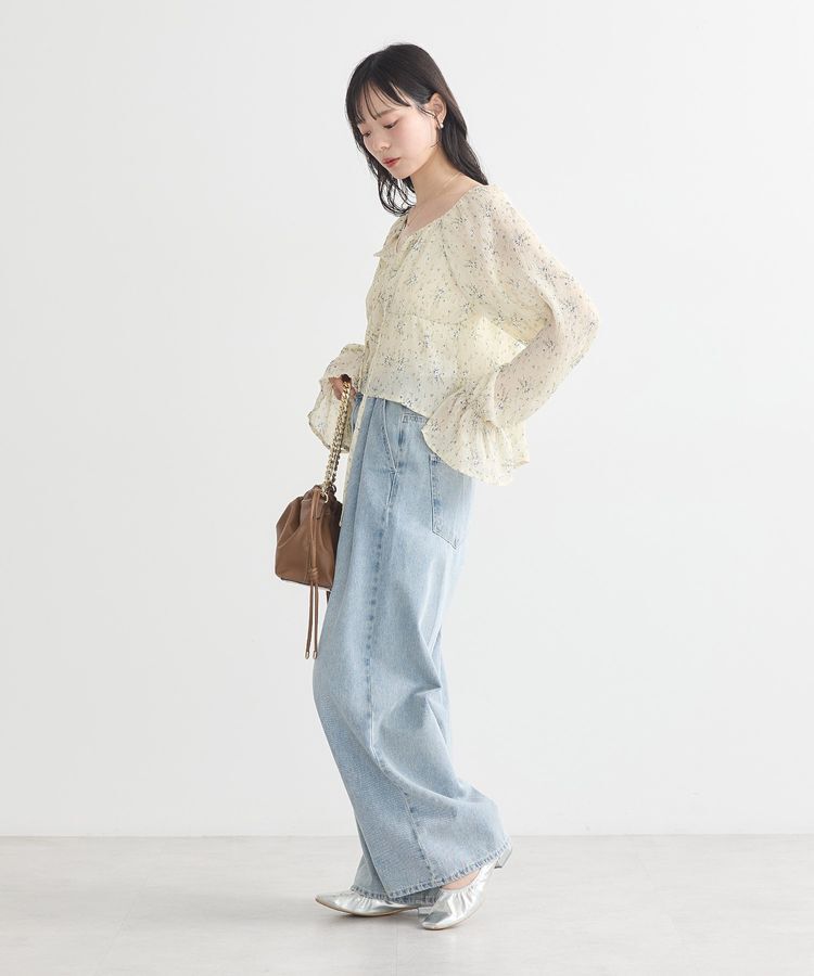 earth music&ecology「タックホックデニムパンツ」|デニム|