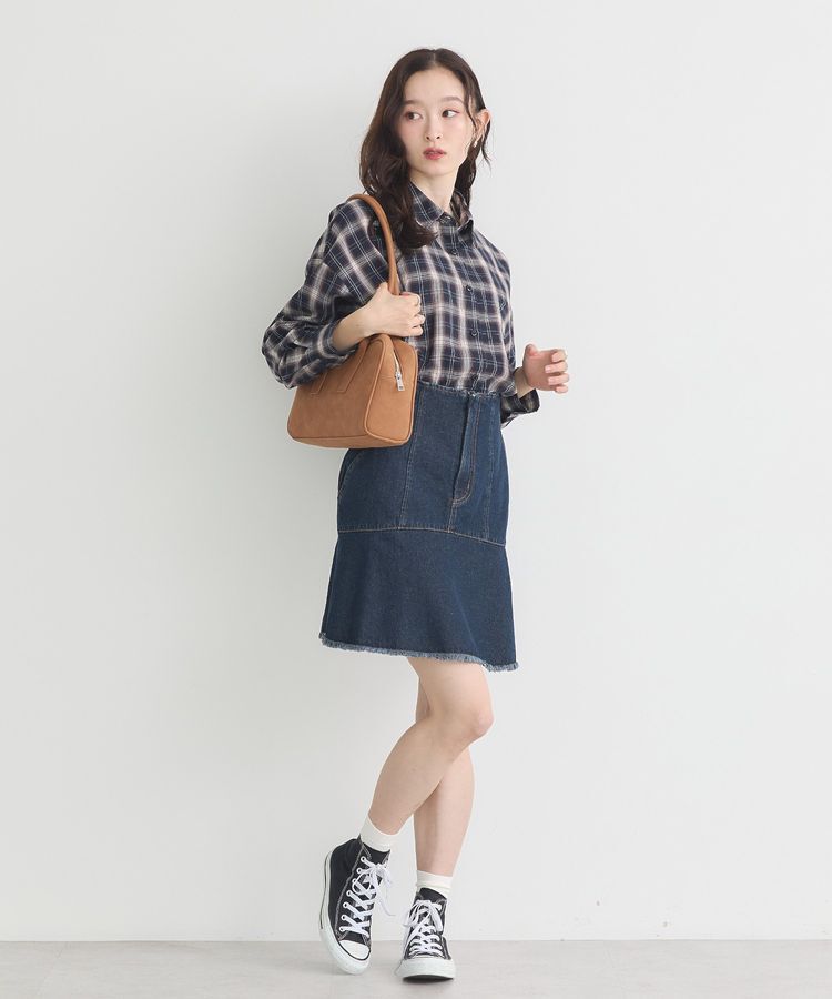 earth music&ecology「ワイドスクエアボストンバッグ」|ハンドバッグ|