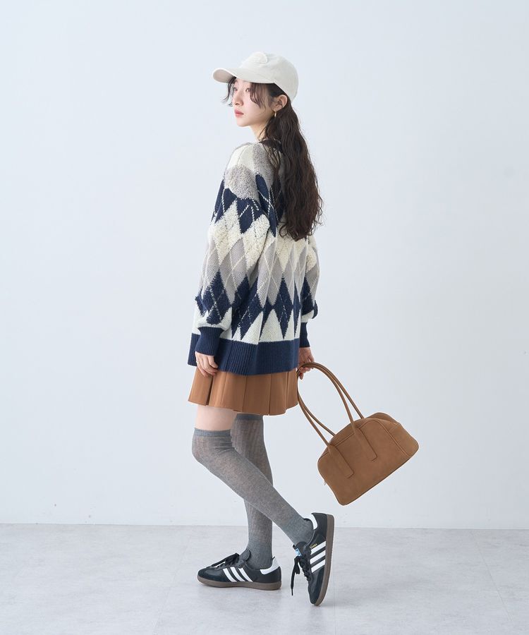 earth music&ecology「ワイドスクエアボストンバッグ」|ハンドバッグ|