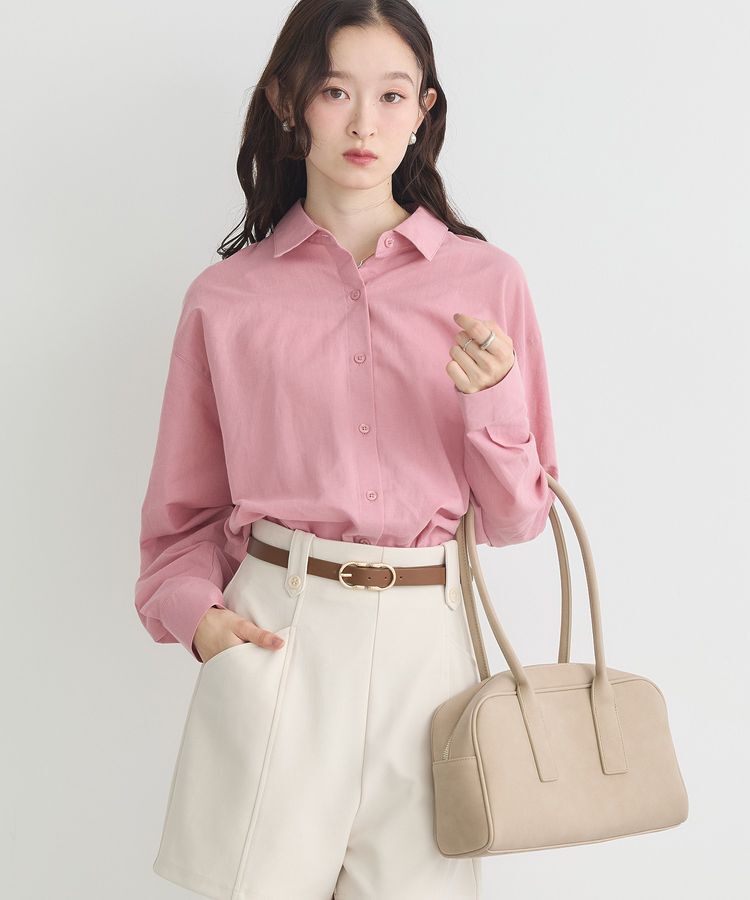 earth music&ecology「ワイドスクエアボストンバッグ」|ハンドバッグ|