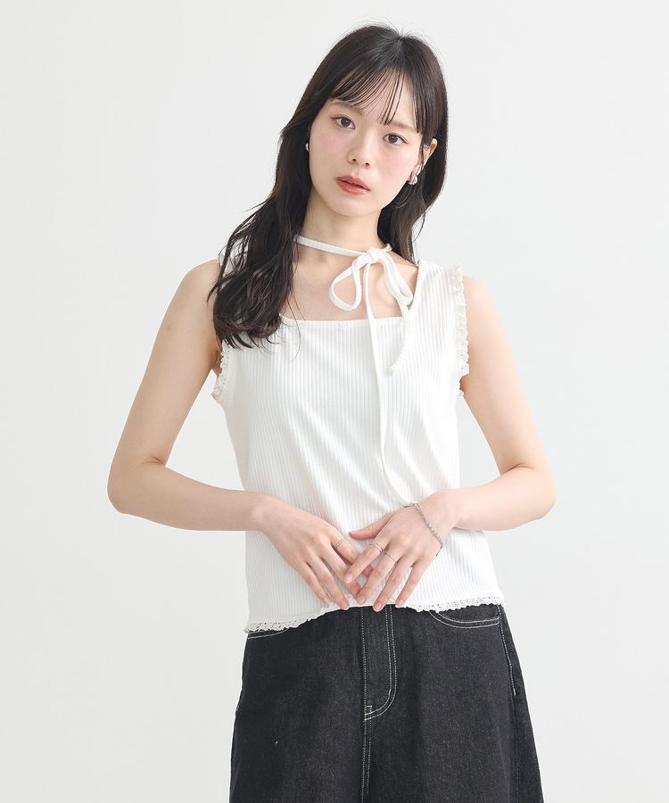 earth music&ecology「マルチwayネックホルターレースタンク」|キャミソール|