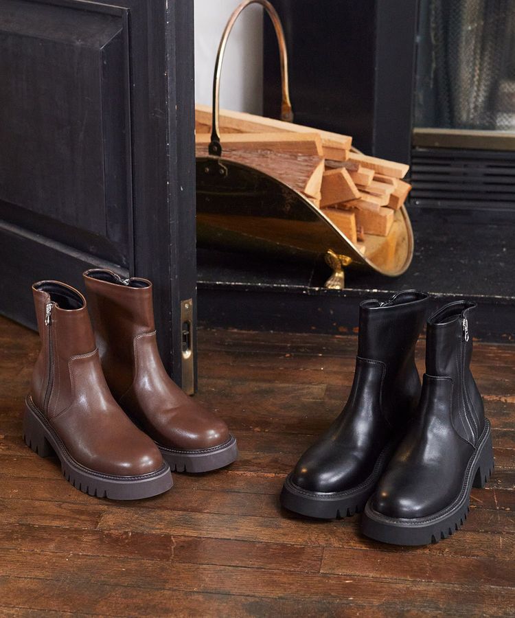 earth music&ecology「ORiental TRaffic サイドジップブーツ」|ショートブーツ|