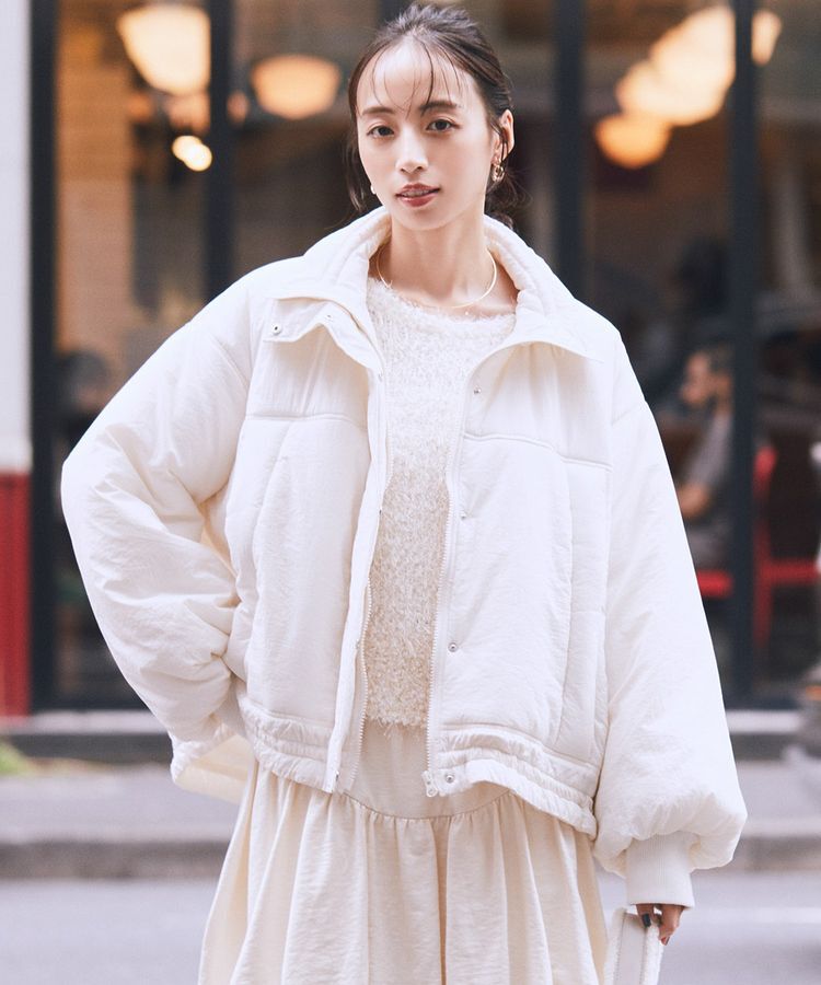 earth music&ecology「モンスターコート」|ブルゾン・スタジャン|Ivory