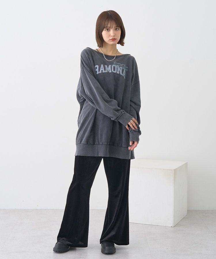 earth music&ecology「ランダム刺繍オフショルプルオーバー」|スウェット・ジャージ|