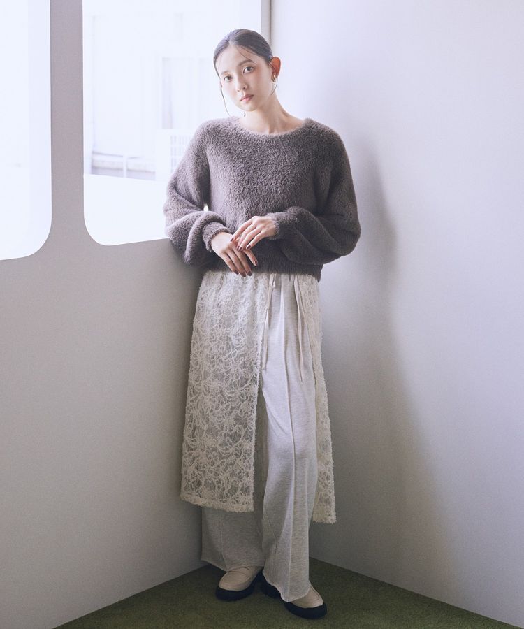 earth music&ecology「Wフェイスシャギープルオーバー」|ニット・セーター|