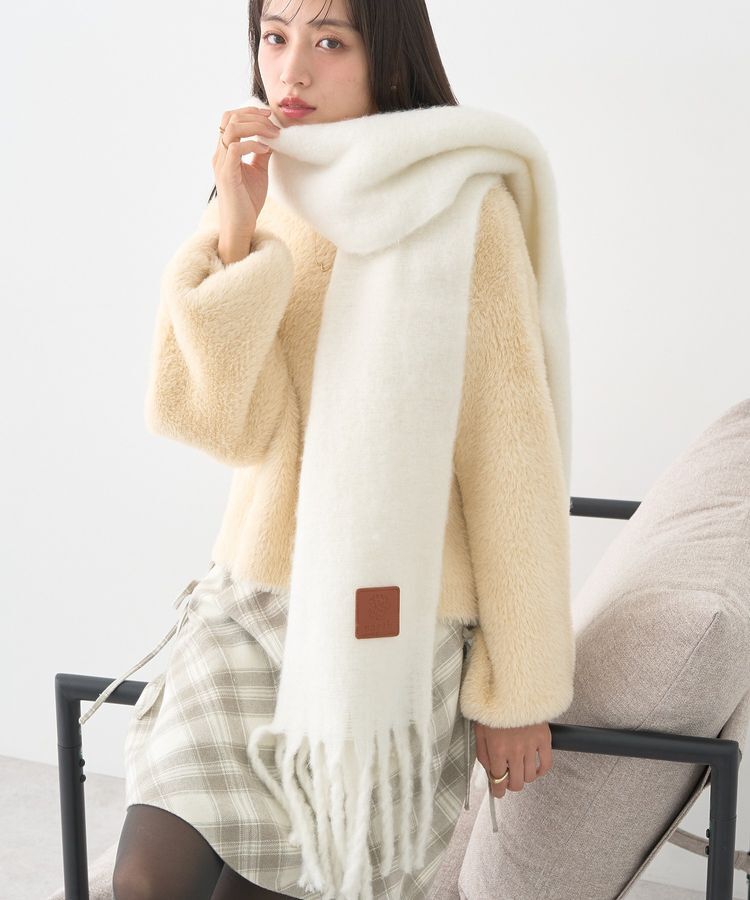 earth music&ecology「ワンポイントビッグマフラー」|マフラー|Ivory