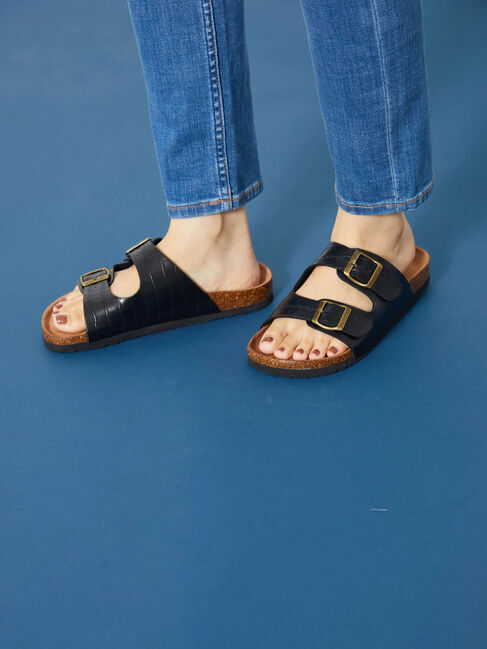  「PU Wストラップコンフォートサンダル」|サンダル|