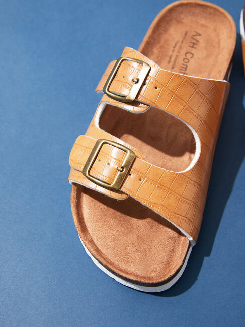  「PU Wストラップコンフォートサンダル」|サンダル|