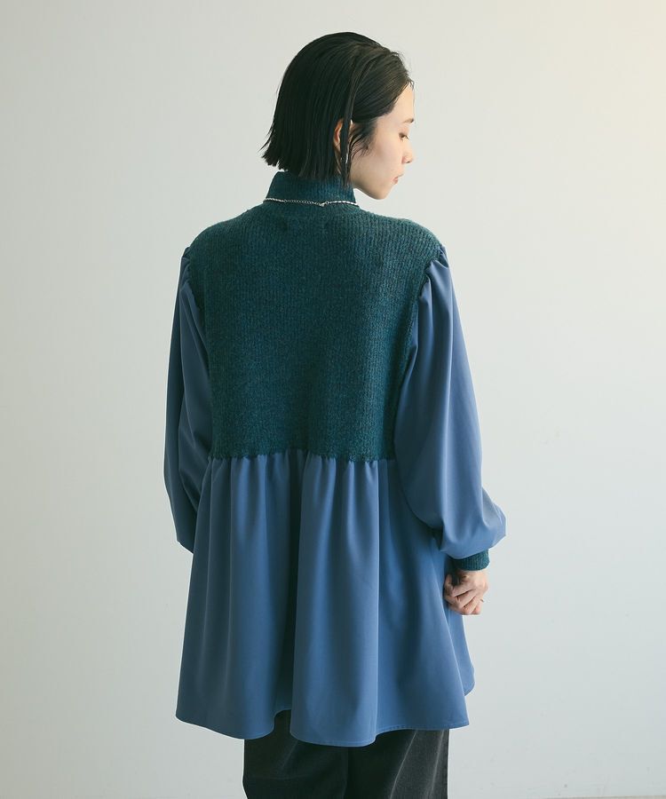 armonia「armonia.布帛切り替えニットミニワンピース」|ワンピース|