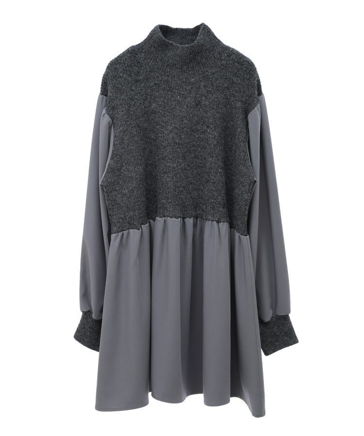 armonia「armonia.布帛切り替えニットミニワンピース」|ワンピース|