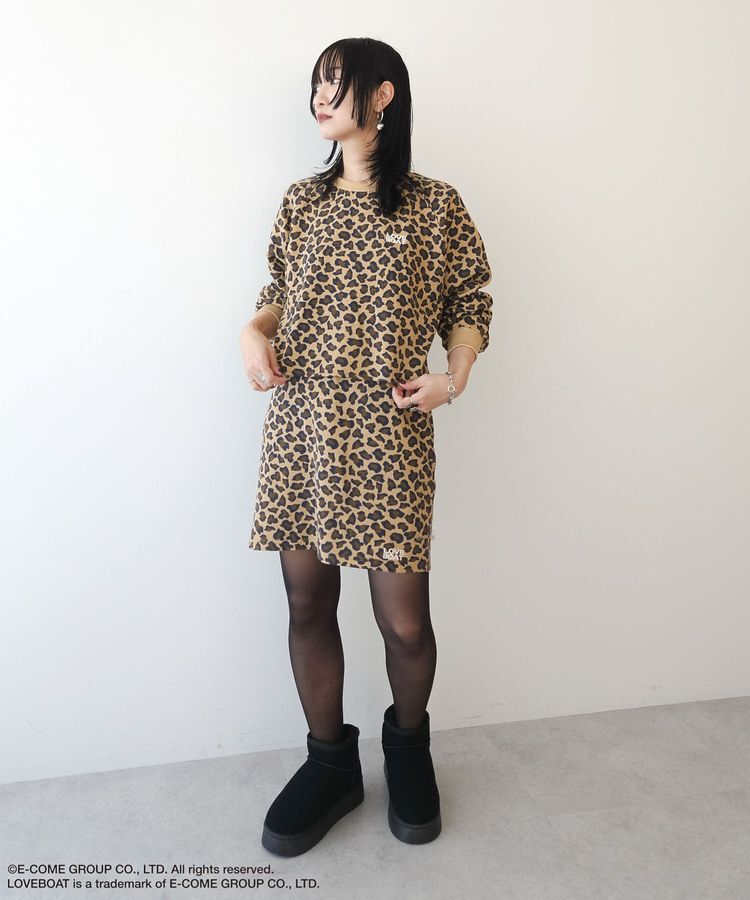 Green Parks「■LOVEBOAT ロゴ刺繍スウェットミニスカート」|タイト|