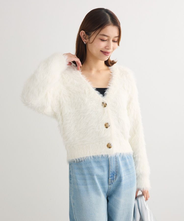 Green Parks「・Petit Fleur シャギーニットカーディガン」|カーディガン|